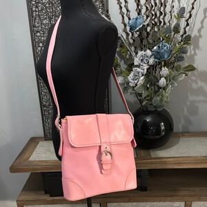 Pink leather Crossbody Bag